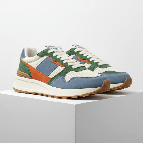 Retrotrack Vintage Runner – Ivory Forest Blue